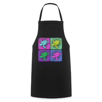 Sea Turtle Tortoise Retro Vintage - Tablier de cuisine - noir - Devant - AI Model Male 185 dark (185cm)
