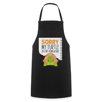 Sea Turtle Tortoise Sorry My - Cooking Apron - black - Front - AI Model Male 185 dark (185cm)
