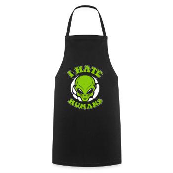 I Hate Humans Conspiracy Außerirdischer Ufo Alien - Cooking Apron - black - Front - AI Model Male 185 dark (185cm)