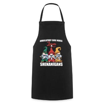Ambulatory Nurse St. Patrick's Day - Cooking Apron - black - Front - AI Model Male 185 dark (185cm)