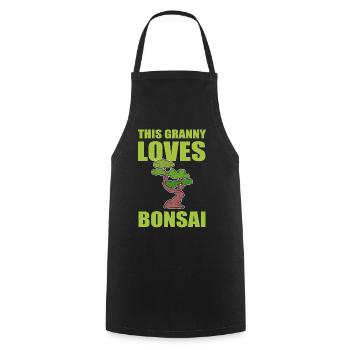 Grand-mère aime le botaniste bonsaï - Tablier de cuisine - noir - Devant - AI Model Male 185 dark (185cm)
