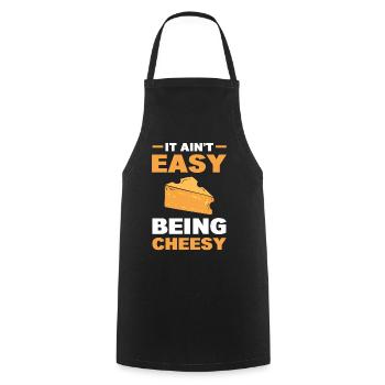 It Ain't Easy Being Cheesy Cheese Expert - Cooking Apron - black - Front - AI Model Male 185 dark (185cm)