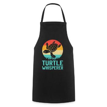 Sea Turtle Tortoise Retro Vintage - Tablier de cuisine - noir - Devant - AI Model Male 185 dark (185cm)