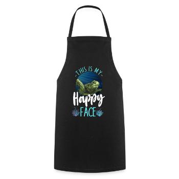 tortue de mer c’est mon - Tablier de cuisine - noir - Devant - AI Model Male 185 dark (185cm)