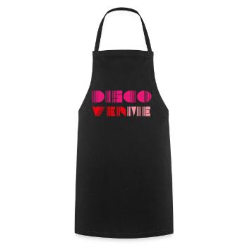 discover me - Geometrische Barcode Pink Typografie - Kochschürze - Schwarz - Vorne - AI Model Male 185 dark (185cm)