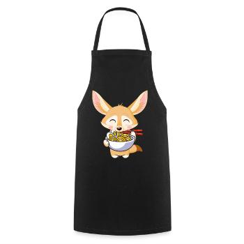 Fennec Foxes Food Ramen Noodles Fennec Foxes - Cooking Apron - black - Front - AI Model Male 185 dark (185cm)