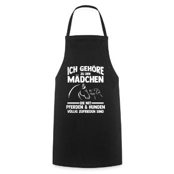 Hunde Pferdeliebhaber Hundeliebhaber Pferde - Kochschürze - Schwarz - Vorne - AI Model Male 185 dark (185cm)