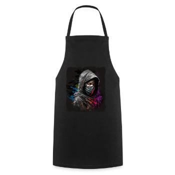 Schöne Frau als Ninja verkleidet für Ninja Fans - Kochschürze - Schwarz - Vorne - AI Model Male 185 dark (185cm)