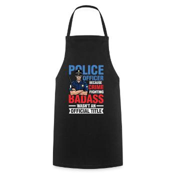 Lustiger Polzei Spruch für einen Polizist - Kochschürze - Schwarz - Vorne - AI Model Male 185 dark (185cm)