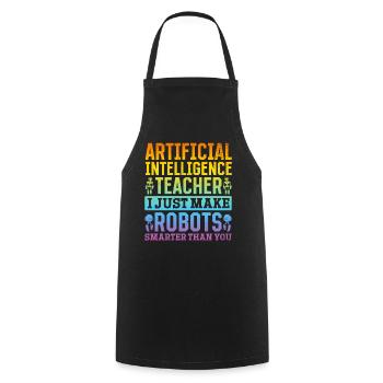 Ai Artificial Intelligence Teacher - Kochschürze - Schwarz - Vorne - AI Model Male 185 dark (185cm)
