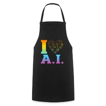 I Love Ai - Artificial Intelligence - Kochschürze - Schwarz - Vorne - AI Model Male 185 dark (185cm)