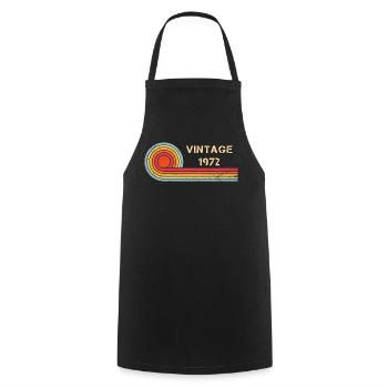 Design rétro vintage pour anniversaire de 1972 - Tablier de cuisine - noir - Devant - AI Model Male 185 dark (185cm)
