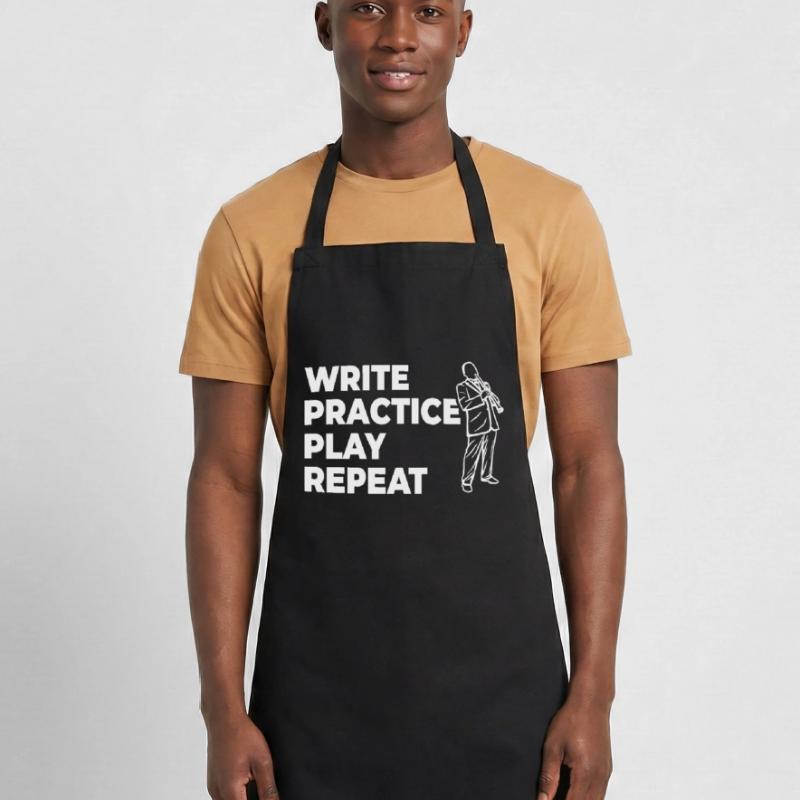 Writing, practicing, playing, repeating Cooking Apron