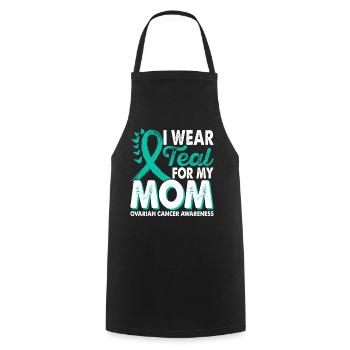 Appliquer sarcelle pour le mois à l' - Tablier de cuisine - noir - Devant - AI Model Male 185 dark (185cm)