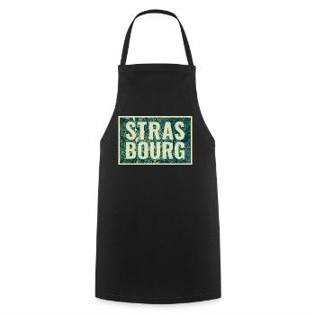 Plan de la ville de Strasbourg – Design urbain - Tablier de cuisine - noir - Devant - AI Model Male 185 dark (185cm)