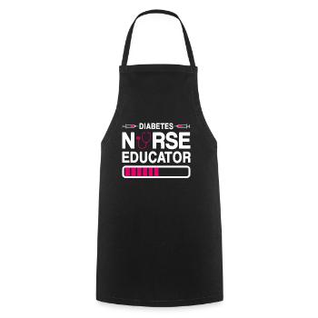 Infirmière instructrice en diabète - Tablier de cuisine - noir - Devant - AI Model Male 185 dark (185cm)