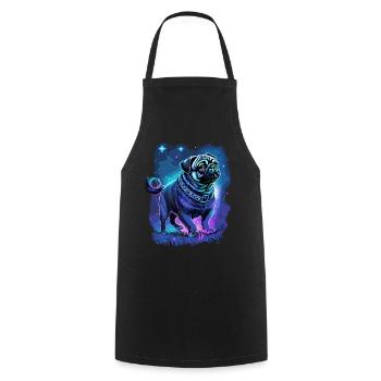 Mops Hund Mitternachtszauber - Kochschürze - Schwarz - Vorne - AI Model Male 185 dark (185cm)
