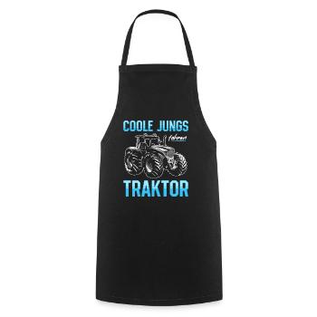 Coole Jungs fahren Traktor für jeden Traktorfan - Kochschürze - Schwarz - Vorne - AI Model Male 185 dark (185cm)