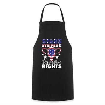 Étoiles féministes du drapeau américain - Tablier de cuisine - noir - Devant - AI Model Male 185 dark (185cm)