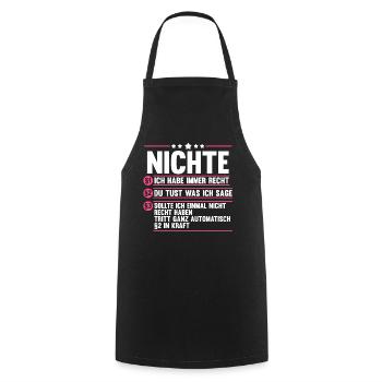 Nichte - Kochschürze - Schwarz - Vorne - AI Model Male 185 dark (185cm)