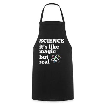 Science - it's like magic but real - Cooking Apron - black - Front - AI Model Male 185 dark (185cm)