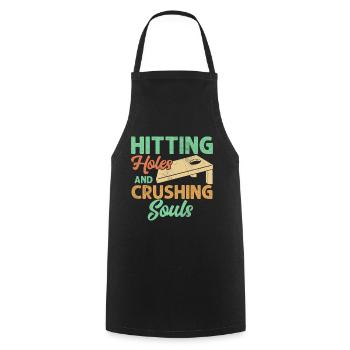 Punching holes and crushing souls - Cooking Apron - black - Front - AI Model Male 185 dark (185cm)