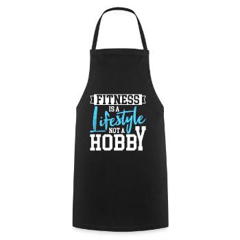Fitness is a lifestyle, not a hobby - Cooking Apron - black - Front - AI Model Male 185 dark (185cm)