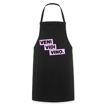 Veni Vidi Vino - Kochschürze - Schwarz - Vorne - AI Model Male 185 dark (185cm)