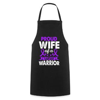 Wife of Lupus Warrior Awareness Month Purple - Cooking Apron - black - Front - AI Model Male 185 dark (185cm)