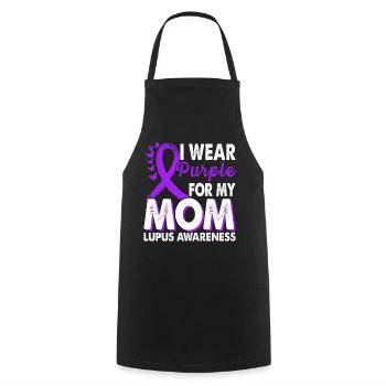 Portez du violet pour le mois de sensibilisation au lupus - Tablier de cuisine - noir - Devant - AI Model Male 185 dark (185cm)