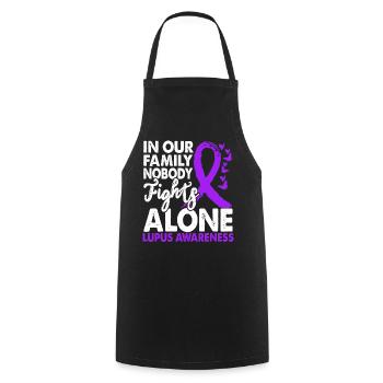Niemand Kämpft Allein Lupus Awareness Month Lila - Kochschürze - Schwarz - Vorne - AI Model Male 185 dark (185cm)