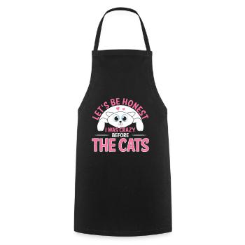 Let's face it, I've been crazy about cats - Cooking Apron - black - Front - AI Model Male 185 dark (185cm)