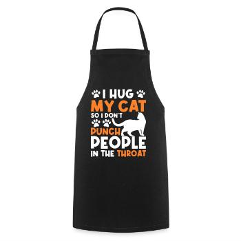 J’embrasse mon chat pour pouvoir aider les gens - Tablier de cuisine - noir - Devant - AI Model Male 185 dark (185cm)