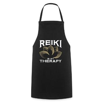 Reiki Is My Therapy Energy Healing Reiki Master - Cooking Apron - black - Front - AI Model Male 185 dark (185cm)
