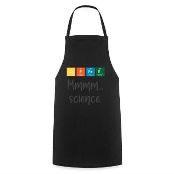 COFFEE - Mmmm... science - Cooking Apron - black - Front - AI Model Male 185 dark (185cm)
