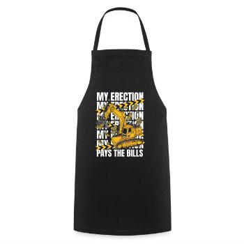 My Erection Pays The Bills Duty Cycle Crawler Crane Excavator - Cooking Apron - black - Front - AI Model Male 185 dark (185cm)