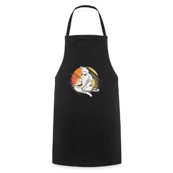 Katzen Fechter gamer Vintage Fechten Sport Katzen - Kochschürze - Schwarz - Vorne - AI Model Male 185 dark (185cm)