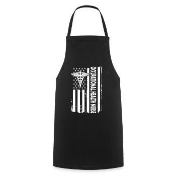 USA Occupational Health Nurse America - Cooking Apron - black - Front - AI Model Male 185 dark (185cm)