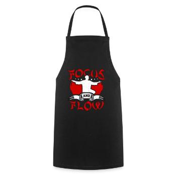 Qigong Focus And Flow Tai Chi Wushu Martial Arts - Cooking Apron - black - Front - AI Model Male 185 dark (185cm)