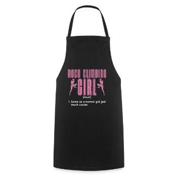Rock Climbing Girl Noun Same As A Mountaineering - Cooking Apron - black - Front - AI Model Male 185 dark (185cm)