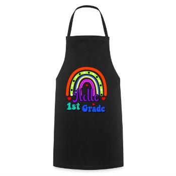 Hello 1st Grade Back To School First Day - Cooking Apron - black - Front - AI Model Male 185 dark (185cm)