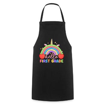 Bonjour 1ère année de rentrée scolaire Premier jour - Tablier de cuisine - noir - Devant - AI Model Male 185 dark (185cm)