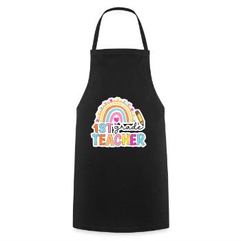 Hello 1st Grade Back To School First Day - Cooking Apron - black - Front - AI Model Male 185 dark (185cm)