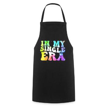 In my single era - Cooking Apron - black - Front - AI Model Male 185 dark (185cm)