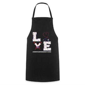 Gerontology Nurse Practitioner Design - Cooking Apron - black - Front - AI Model Male 185 dark (185cm)