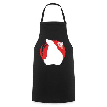 Silhouette d’ours japonais - Tablier de cuisine - noir - Devant - AI Model Male 185 dark (185cm)