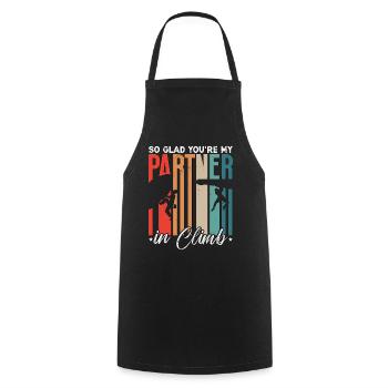 Rock Climbing So Glad You're My Partner Bouldering - Cooking Apron - black - Front - AI Model Male 185 dark (185cm)