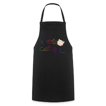 Faute de frappe pour tous les amoureux des chats pour le Cat Day - Tablier de cuisine - noir - Devant - AI Model Male 185 dark (185cm)