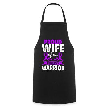 Wife of Epilepsy Warrior Awareness Month - Cooking Apron - black - Front - AI Model Male 185 dark (185cm)