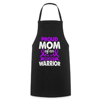 Mother of Epilepsy Warrior Awareness Month - Cooking Apron - black - Front - AI Model Male 185 dark (185cm)
